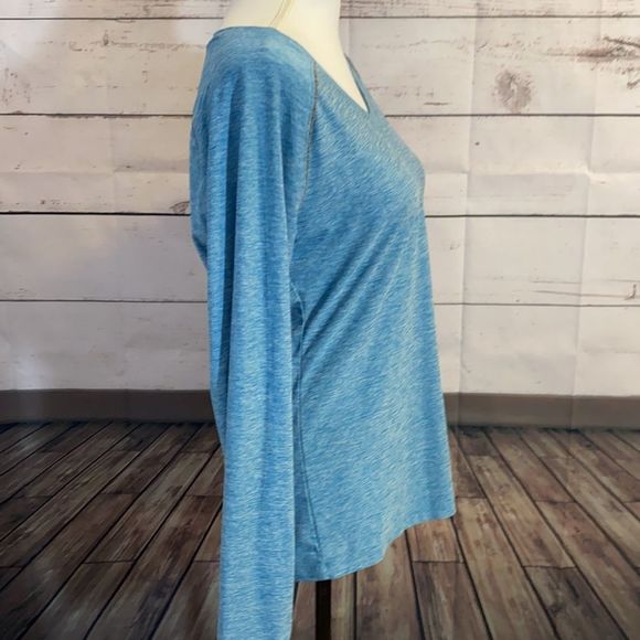 ASICS long sleeve blue V-neck top size Large - Picture 7 of 12